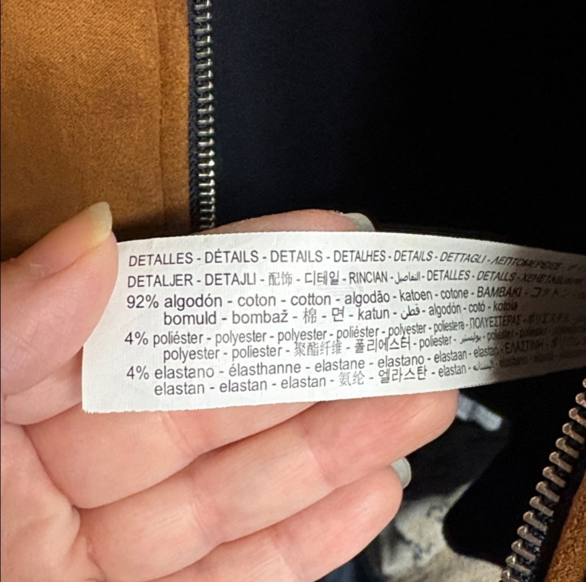 Zara Faux Suede Men’s Jacket Navy & Tan