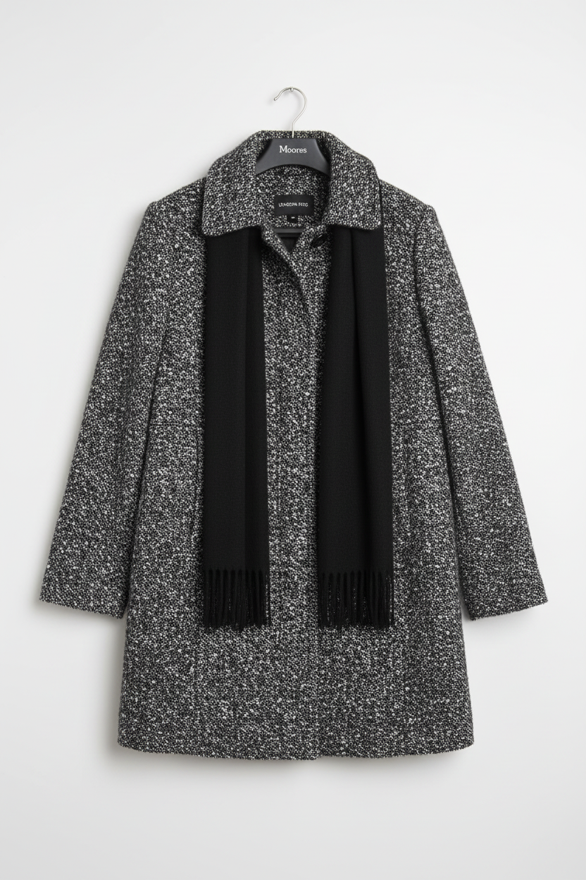 London Fog peacoat with black scarf